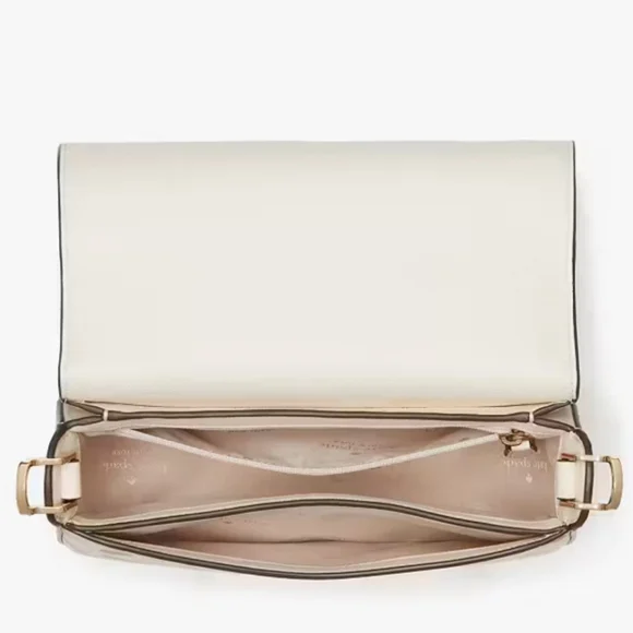 Kate Spade Madison Strawberry Vine Printed Saffiano Saddle Bag, Cream - Picture 4 of 12